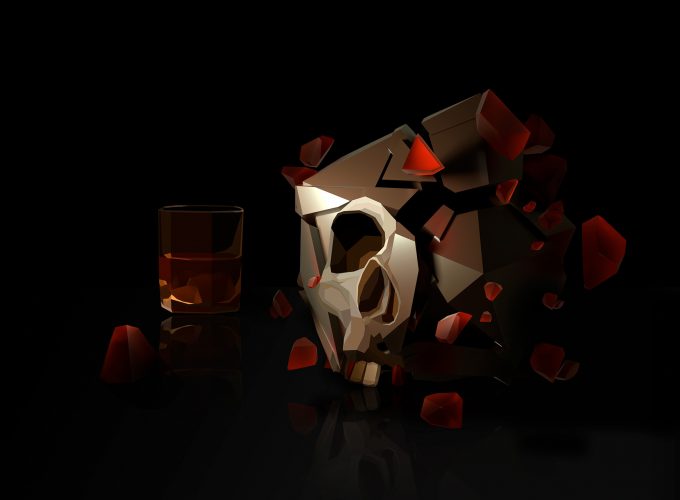 Wallpaper skull, 3D, glass, HD, Abstract 6784516671
